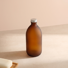 Frosted Amber Glass Bottle With Screw Cap - Namie Home