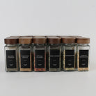 Spice Jar Set With Acacia Lids & 36 Black Labels 3