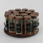 Spice Jar Set With Acacia Lids & 36 Black Labels 6