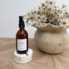 Amber Glass Spray Bottle Set of 3 with Black Stone Tray