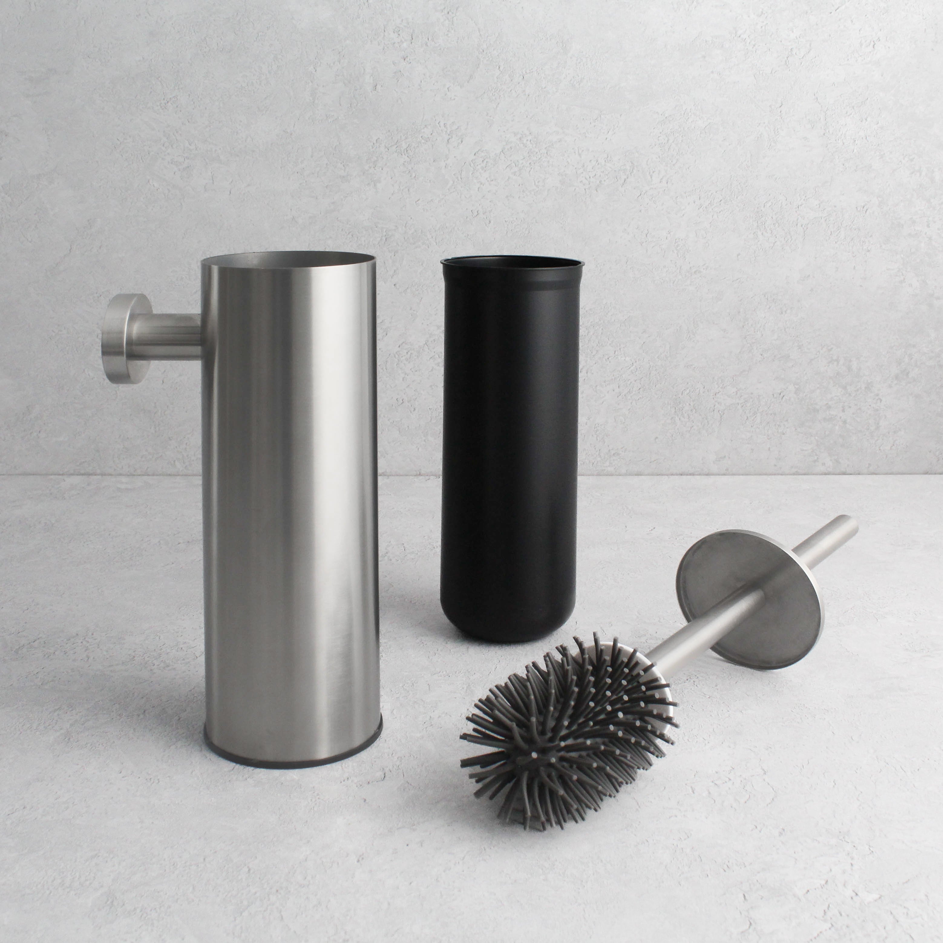 Brushed Silver Toilet Brush & Holder - Namie Home