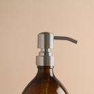 Amber Glass Dispenser Bottle With Silver Pump - Namie Home