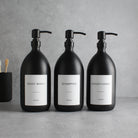 Body Wash, Shampoo & Conditioner Matte Black Glass Set - Namie Home