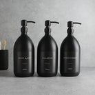 Body Wash, Shampoo & Conditioner Matte Black Glass Set - Namie Home