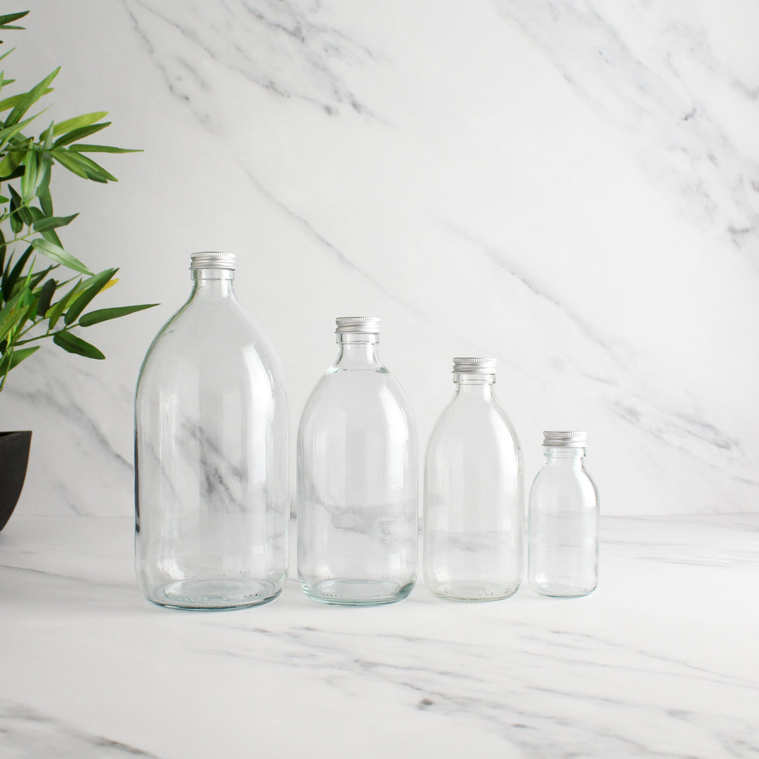 Clear Glass Bottle With Screw Cap - Namie Home