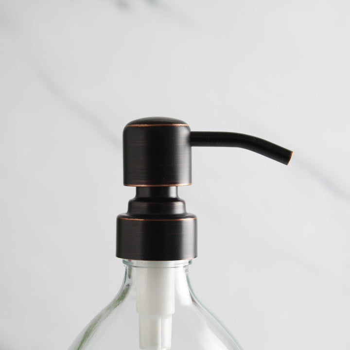 Clear Glass Dispenser Bottle With Black/Copper Pump - Namie Home