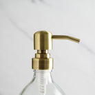 Clear Glass Dispenser Bottle With Gold Pump - Namie Home