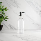 Clear Plastic Dispenser Bottle With Matte Black Pump - Namie Home