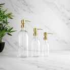 Clear Plastic Dispenser Bottle With Metal Gold Pump - Namie Home