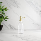 Clear Plastic Dispenser Bottle With Metal Gold Pump - Namie Home