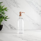 Clear Plastic Dispenser Bottle With Rose Gold Pump - Namie Home