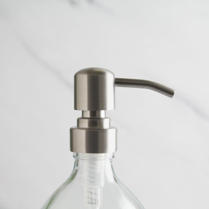 Clear Plastic Dispenser Bottle With Silver Pump - Namie Home