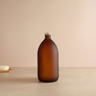 Frosted Amber Glass Bottle With Screw Cap - Namie Home