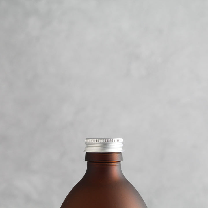 Frosted Amber Glass Bottle With Screw Cap - Namie Home