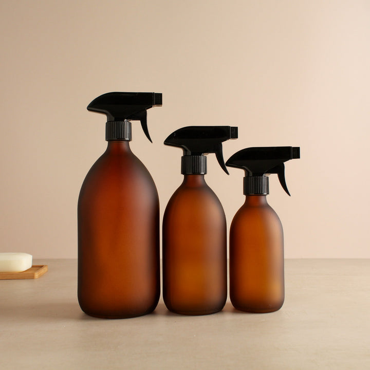 Frosted Amber Glass Spray Bottle - Namie Home