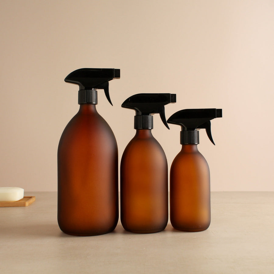 Frosted Amber Glass Spray Bottle - Namie Home