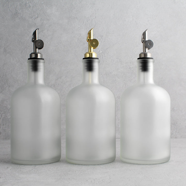 Frosted White Tall Neck Oil Bottle - Namie Home