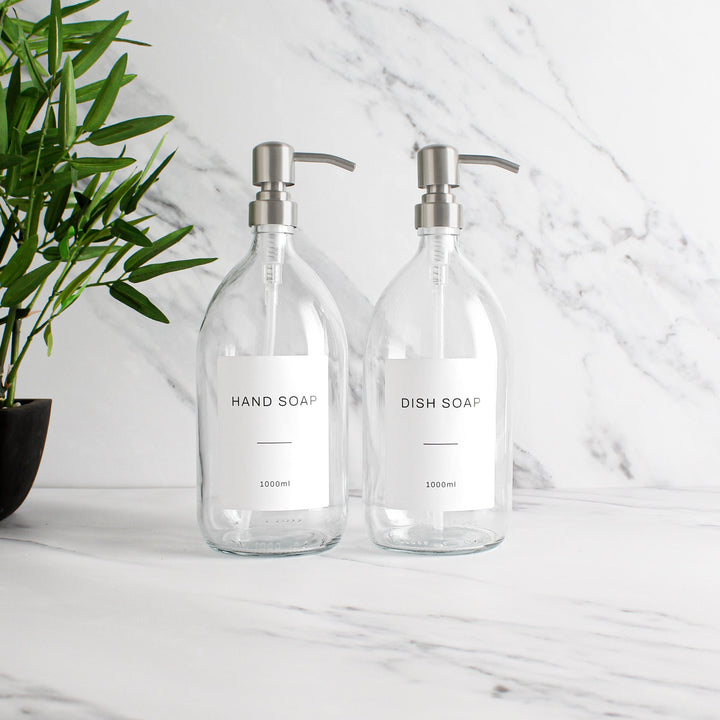 Hand Soap & Dish Soap Clear Glass Set - Namie Home