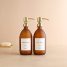 Hand Soap & Dish Soap Frosted Amber Glass Set - Namie Home