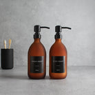 Hand Soap & Dish Soap Frosted Amber Glass Set - Namie Home