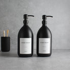 Hand Soap & Dish Soap Matte Black Glass Set - Namie Home