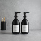 Hand Soap & Dish Soap Matte Black Glass Set - Namie Home