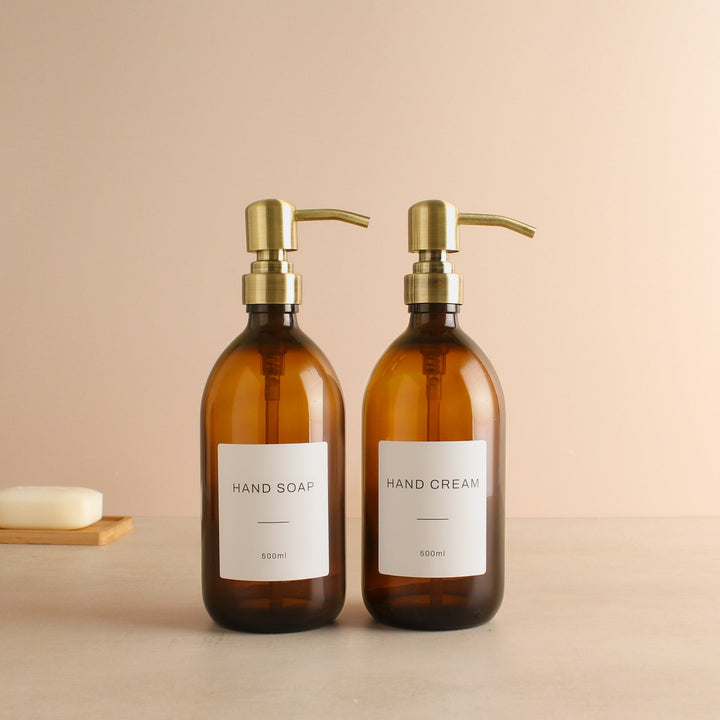 Hand Soap & Hand Cream Amber Glass Set - Namie Home