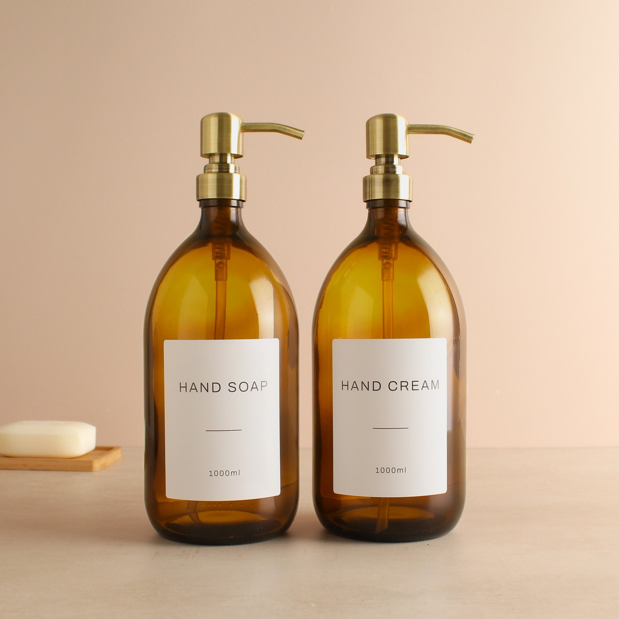 Hand Soap & Hand Cream Amber Glass Set - Namie Home