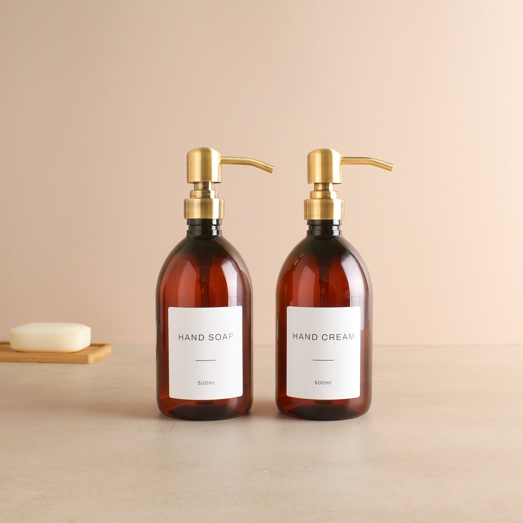 Hand Soap & Hand Cream Amber Plastic Set - Namie Home