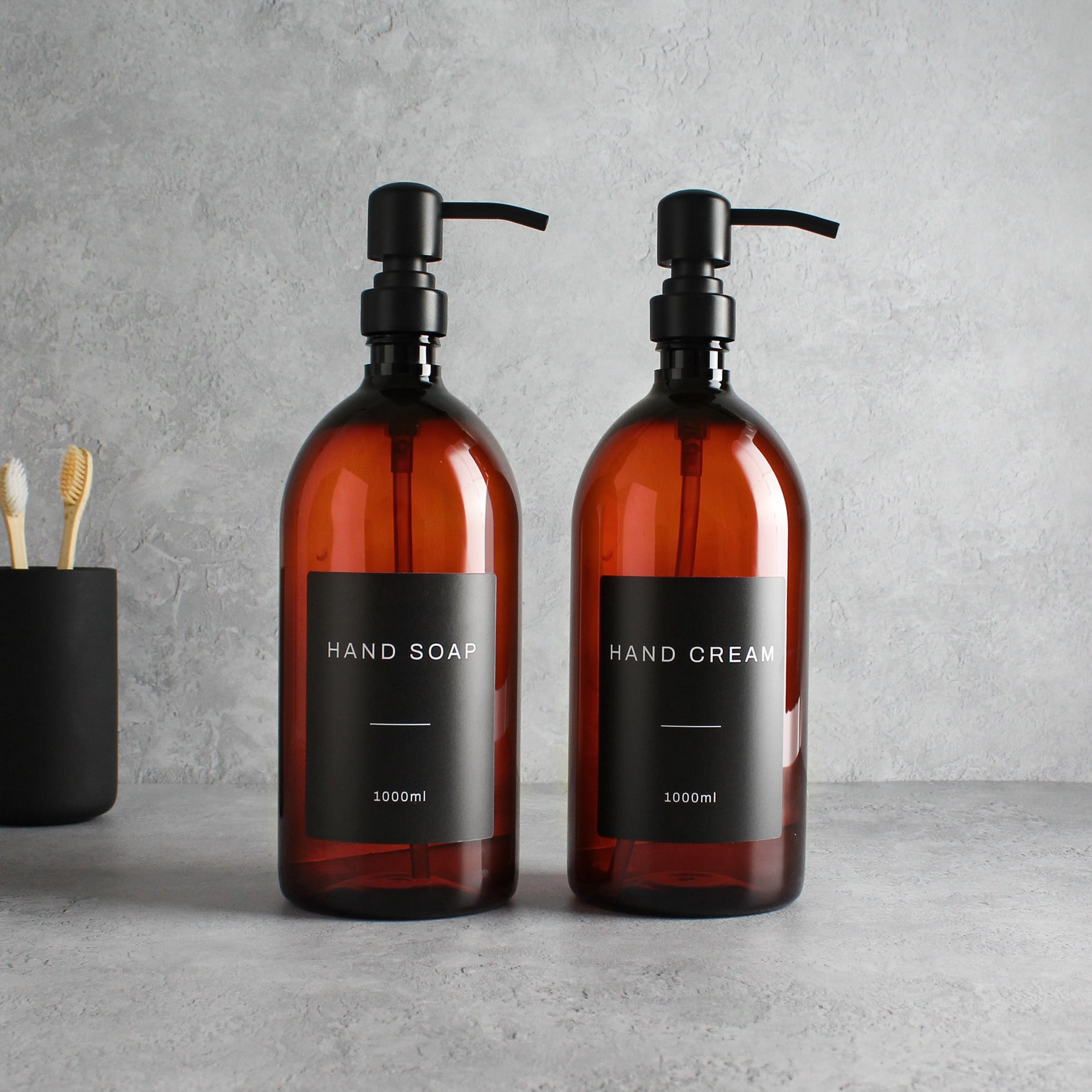 Hand Soap & Hand Cream Amber Plastic Set - Namie Home