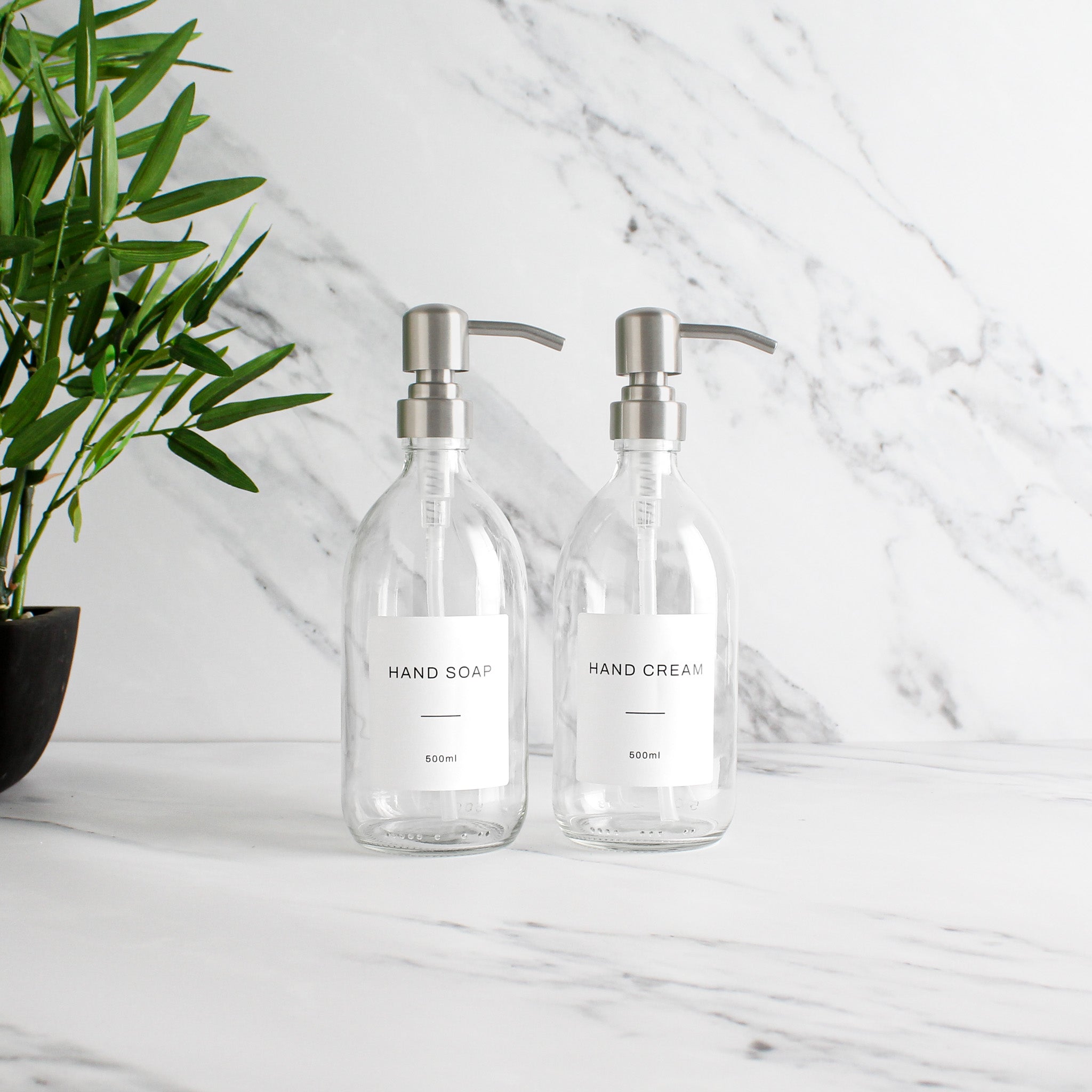 Hand Soap & Hand Cream Clear Glass Set - Namie Home