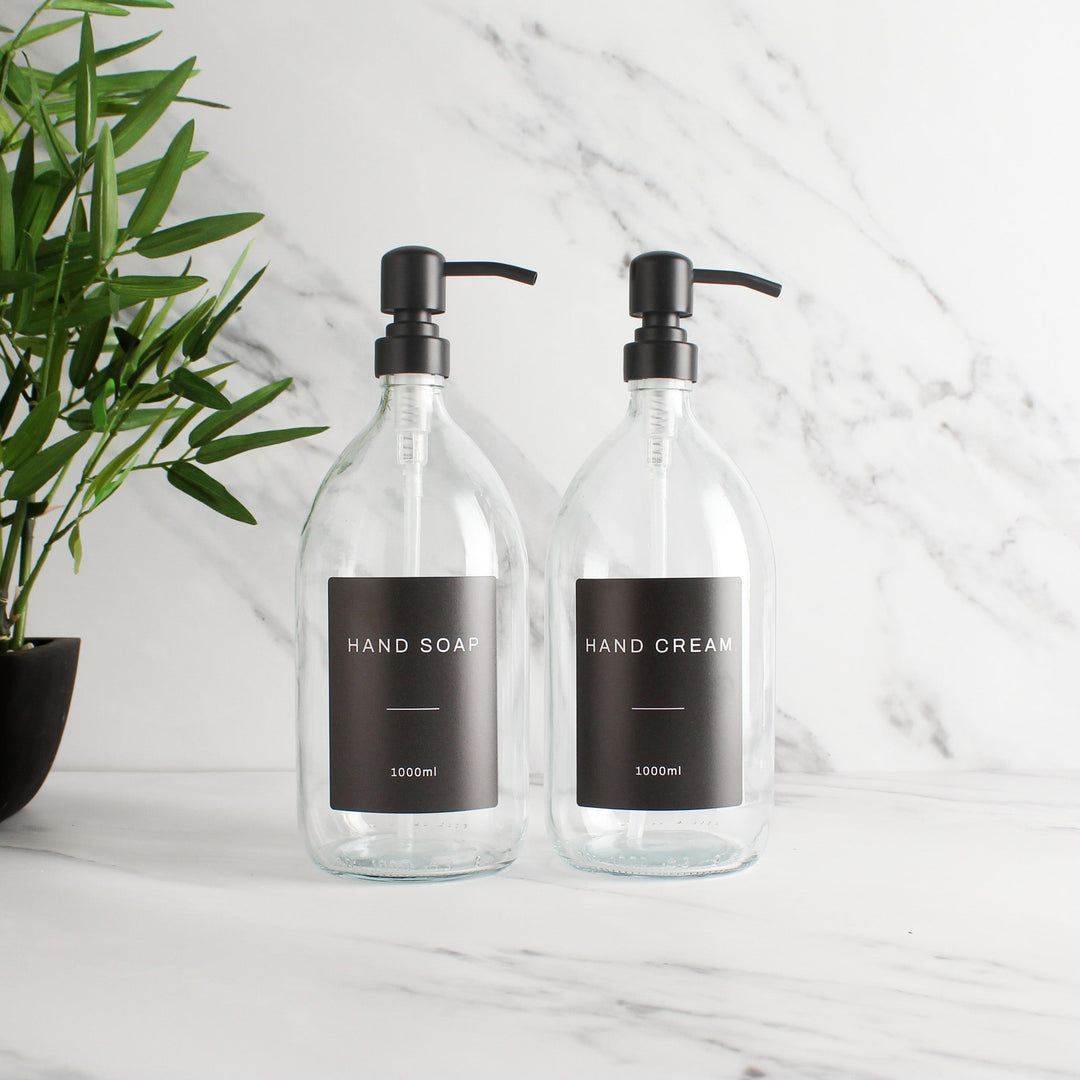 Hand Soap & Hand Cream Clear Glass Set - Namie Home