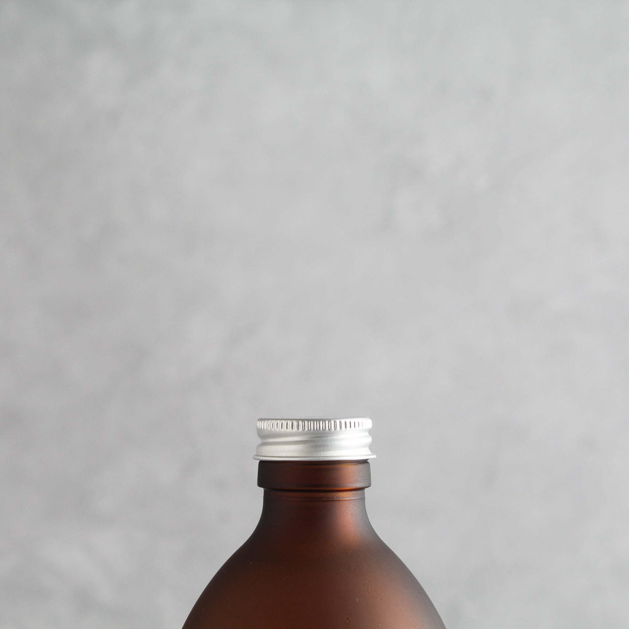 Labelled Frosted Amber Glass Bottle With Screw Cap - Namie Home