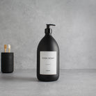 Labelled Matte Black Glass Dispenser Bottle With Black Pump - Namie Home