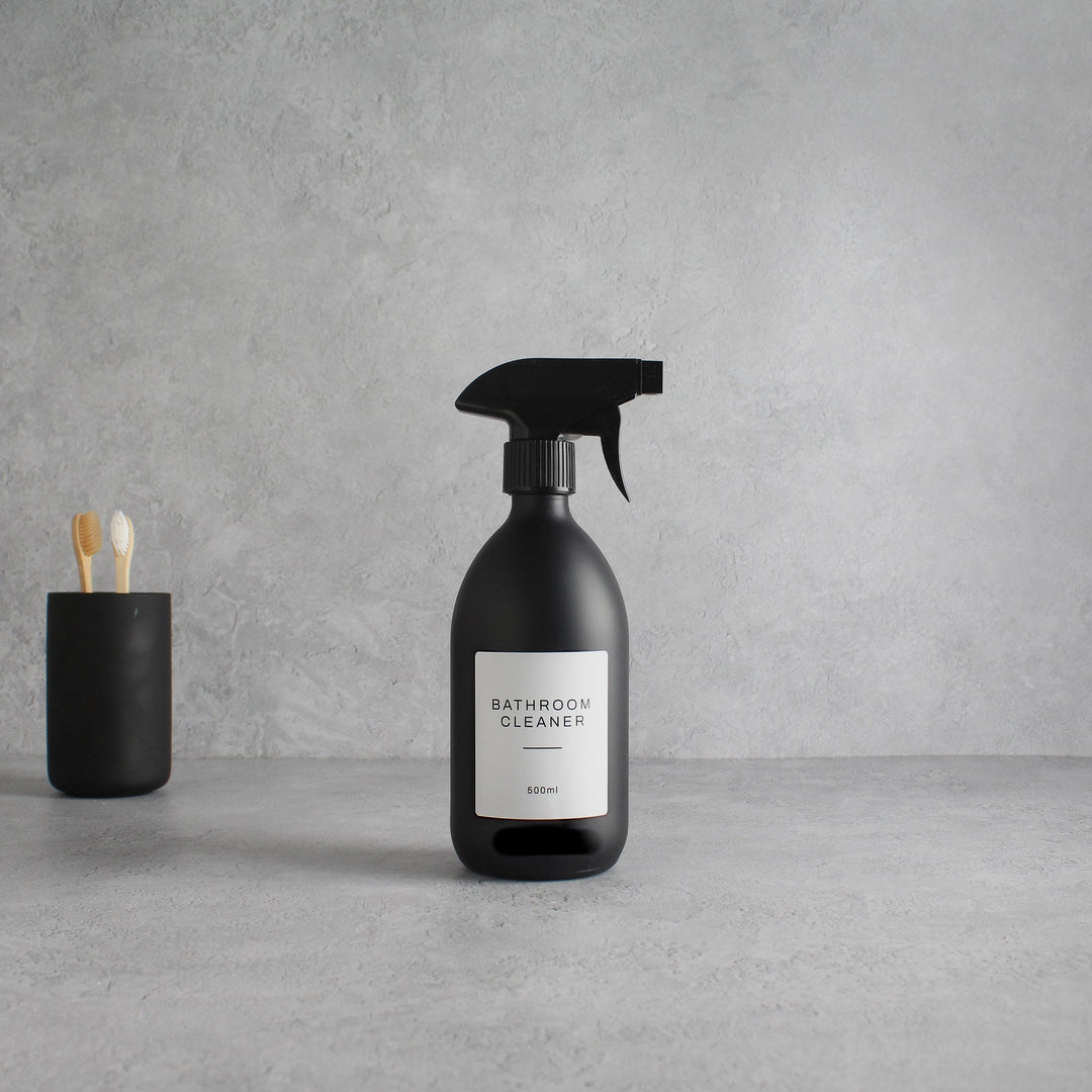 Labelled Matte Black Glass Spray Bottle - Namie Home