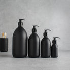 Matte Black Glass Dispenser Bottle With Black Pump - Namie Home