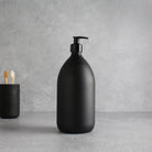 Matte Black Glass Dispenser Bottle With Black Pump - Namie Home