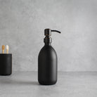 Matte Black Glass Dispenser Bottle With Black/Copper Pump - Namie Home