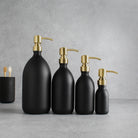 Matte Black Glass Dispenser Bottle With Gold Pump - Namie Home