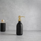 Matte Black Glass Dispenser Bottle With Gold Pump - Namie Home