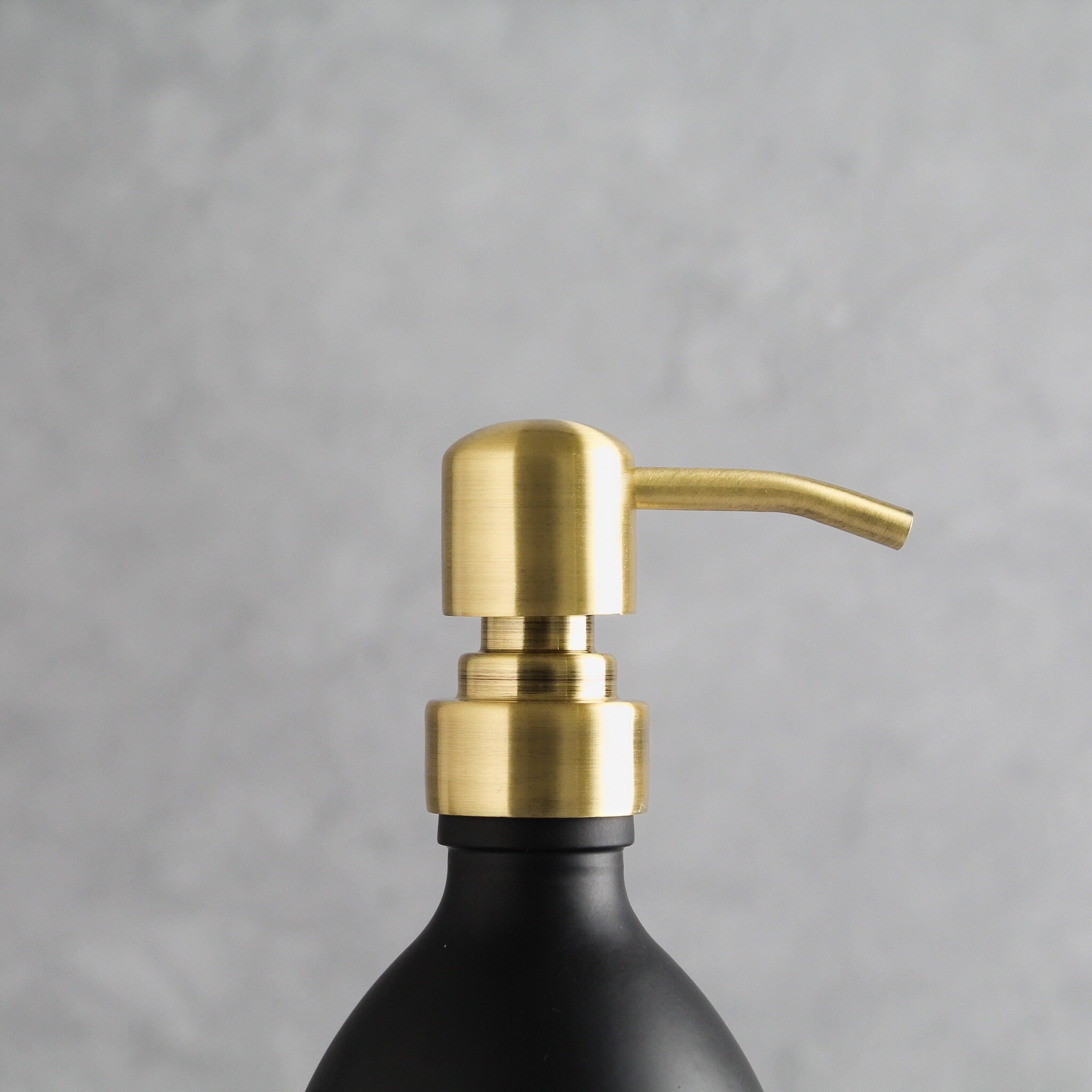 Matte Black Glass Dispenser Bottle With Gold Pump - Namie Home