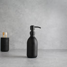 Matte Black Glass Dispenser Bottle With Matte Black Pump - Namie Home