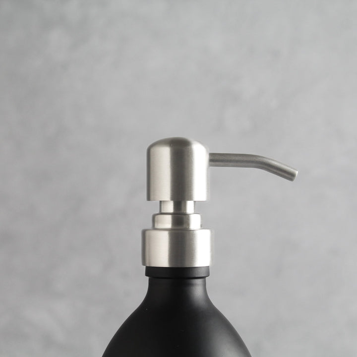 Matte Black Glass Dispenser Bottle With Silver Pump - Namie Home