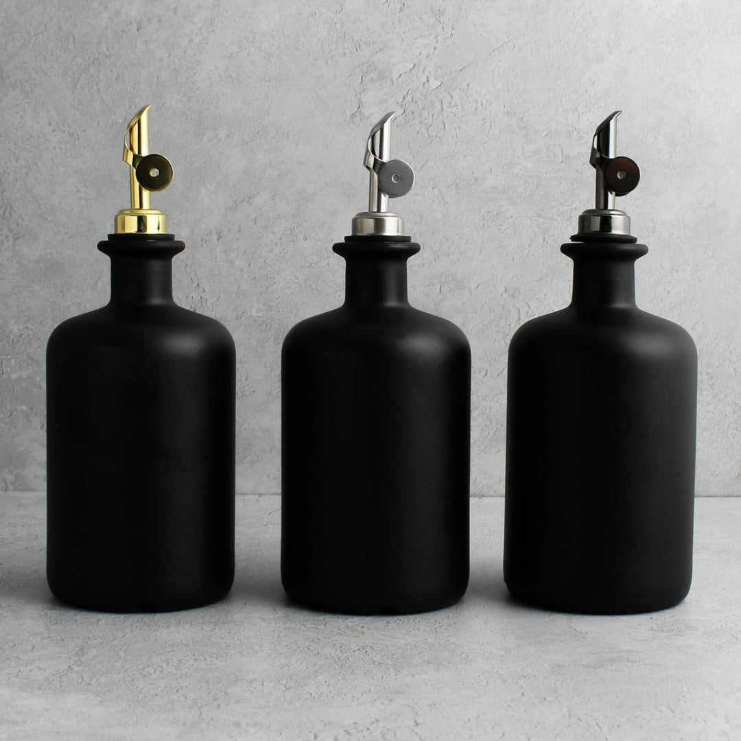 Matte Black Glass Oil Bottle - Namie Home