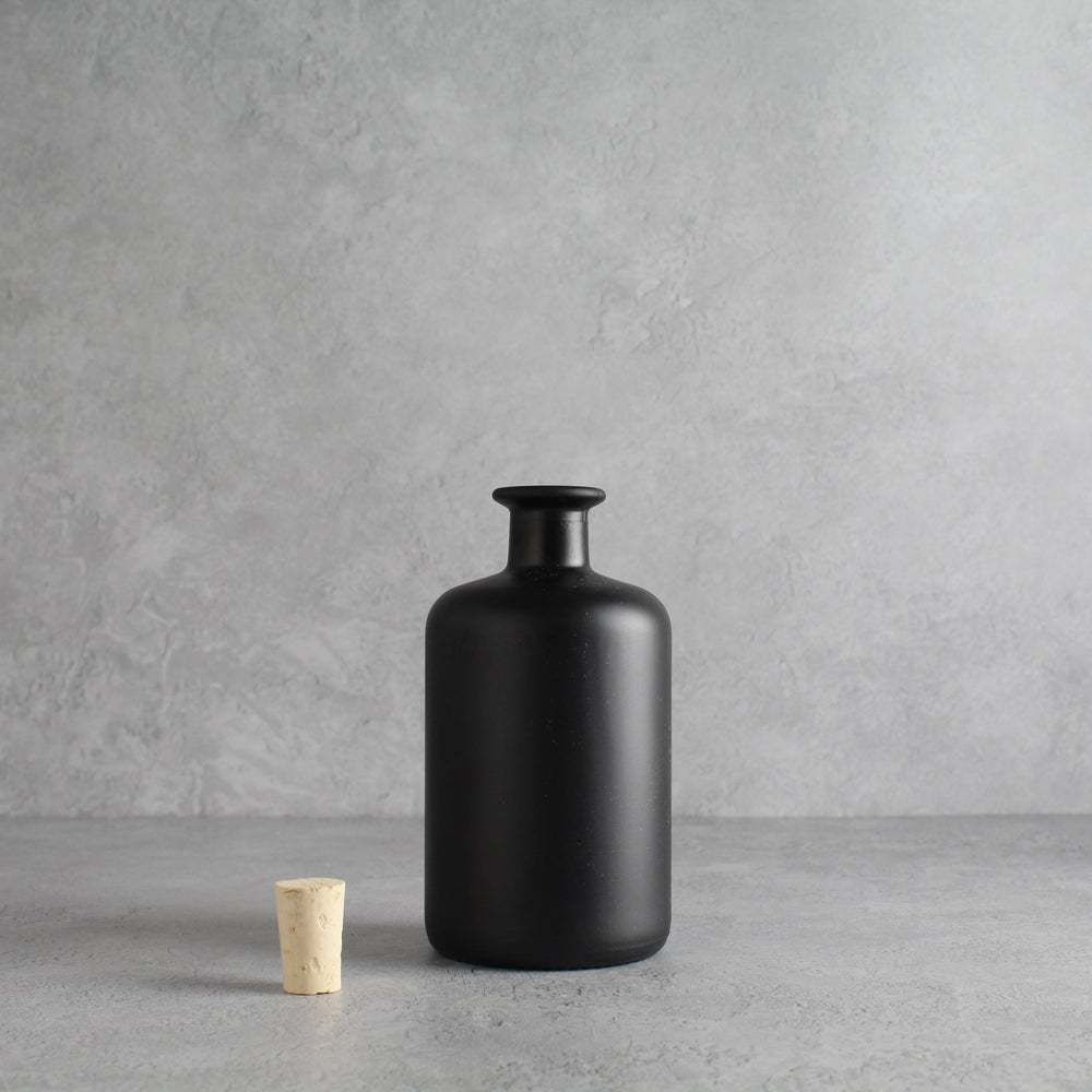 Matte Black Glass Pharmacy Bottle - Namie Home