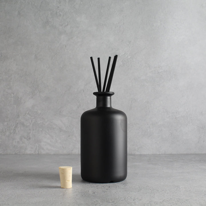 Matte Black Glass Pharmacy Bottle Diffuser - Namie Home