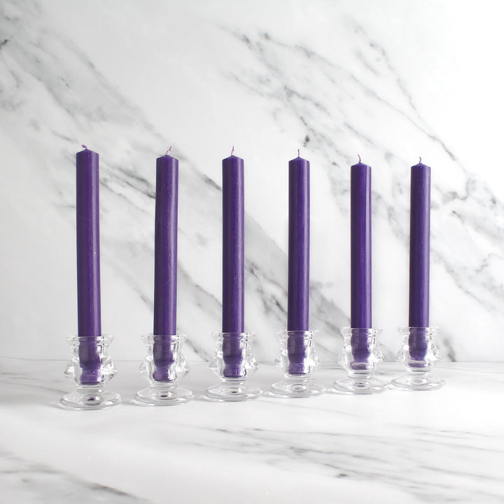 Purple Dinner Candles Pack Of 6 - Namie Home