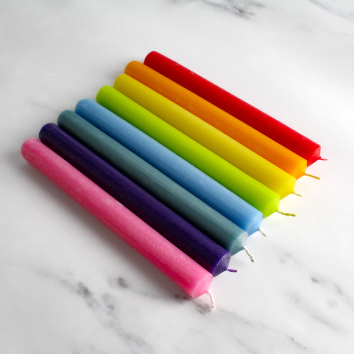 Set Of 8 Rainbow Candles - Namie Home