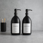 Shampoo & Conditioner Matte Black Glass Set - Namie Home