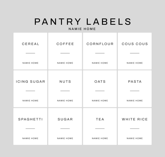 White Waterproof Storage Jar Pantry Labels Stickers Organisation